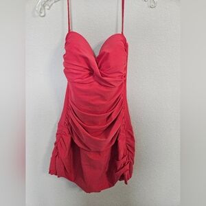LA ISLA Coral Colored One Piece, Skiryed Bathing Suit, Vintage Style